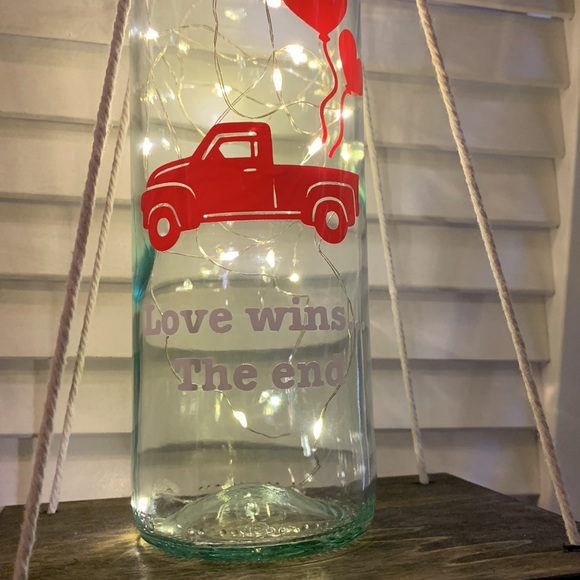 ‘Love Wins The End…’ Wine Bottle Lantern - Picture 4 of 9